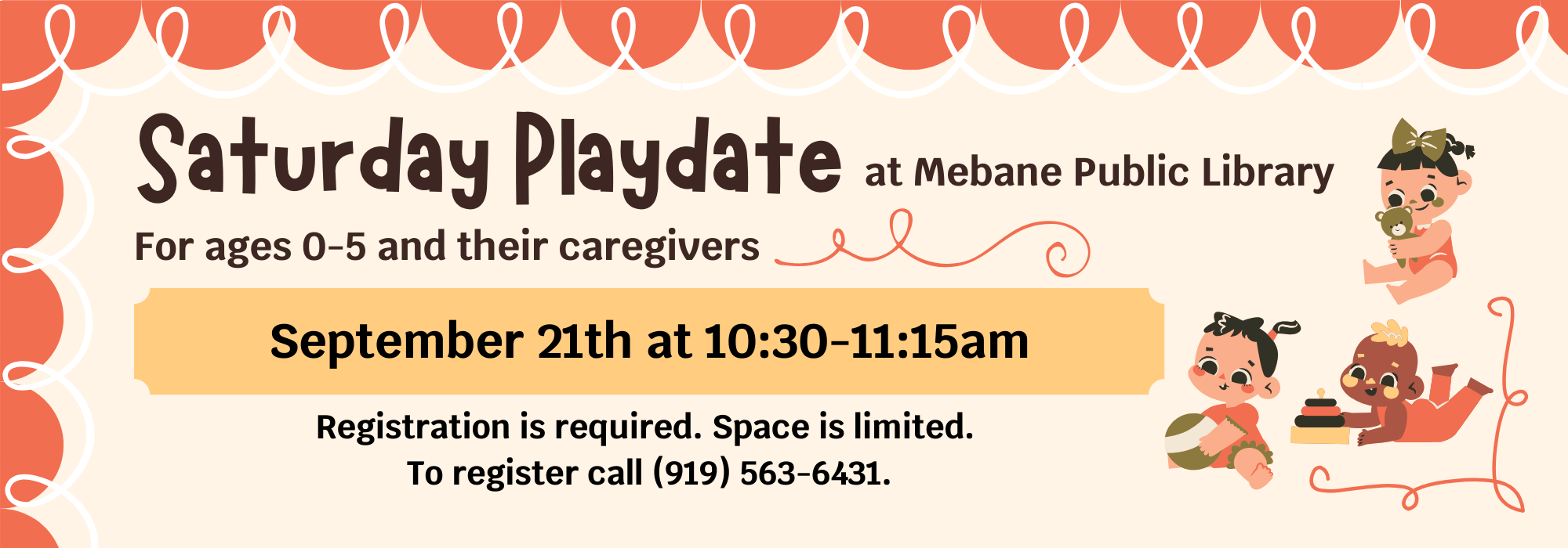 9.26 at 1030 am - Baby & Toddler Playdate at Mebane