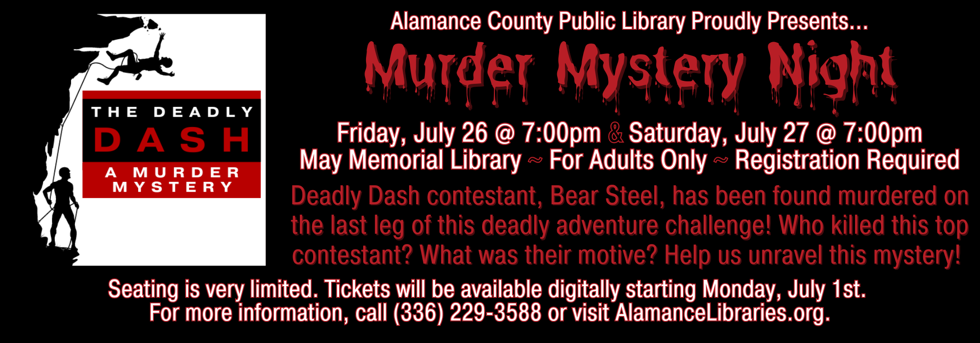 7.26 & 7.27 at 7 pm – Murder Mystery 2024 at May Memorial