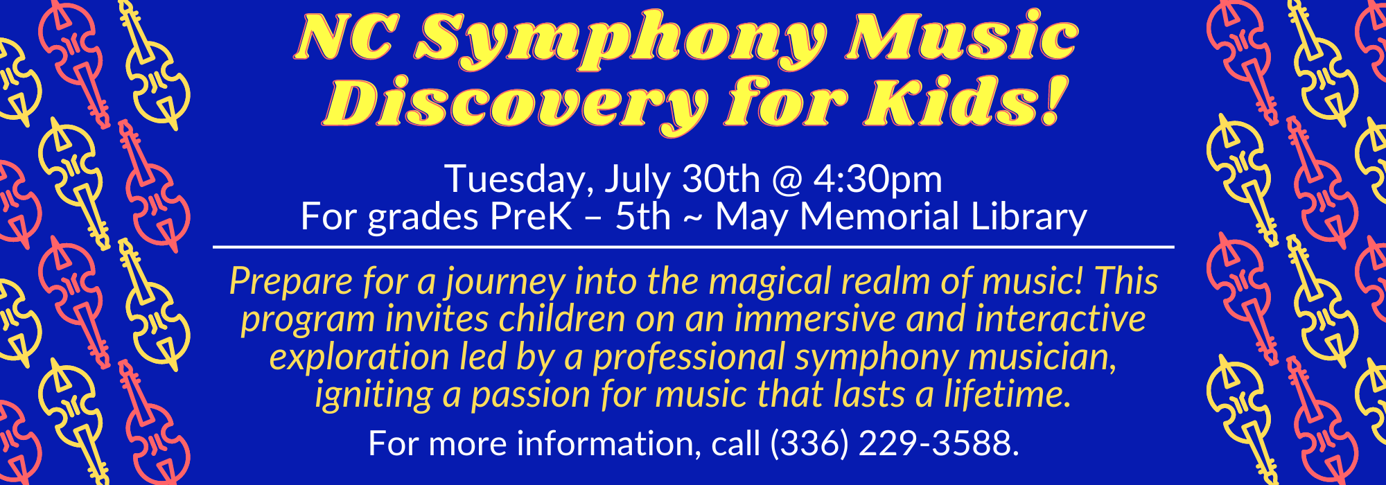 7.30 at 430 pm – NC Music Discovery at May Memorial