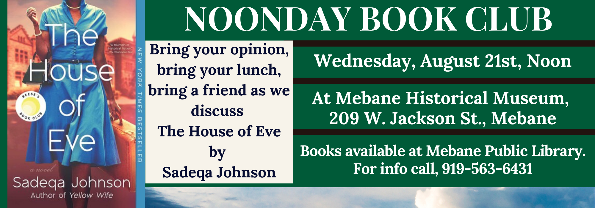 8.21 at Noon - Noonday Book Club at Mebane