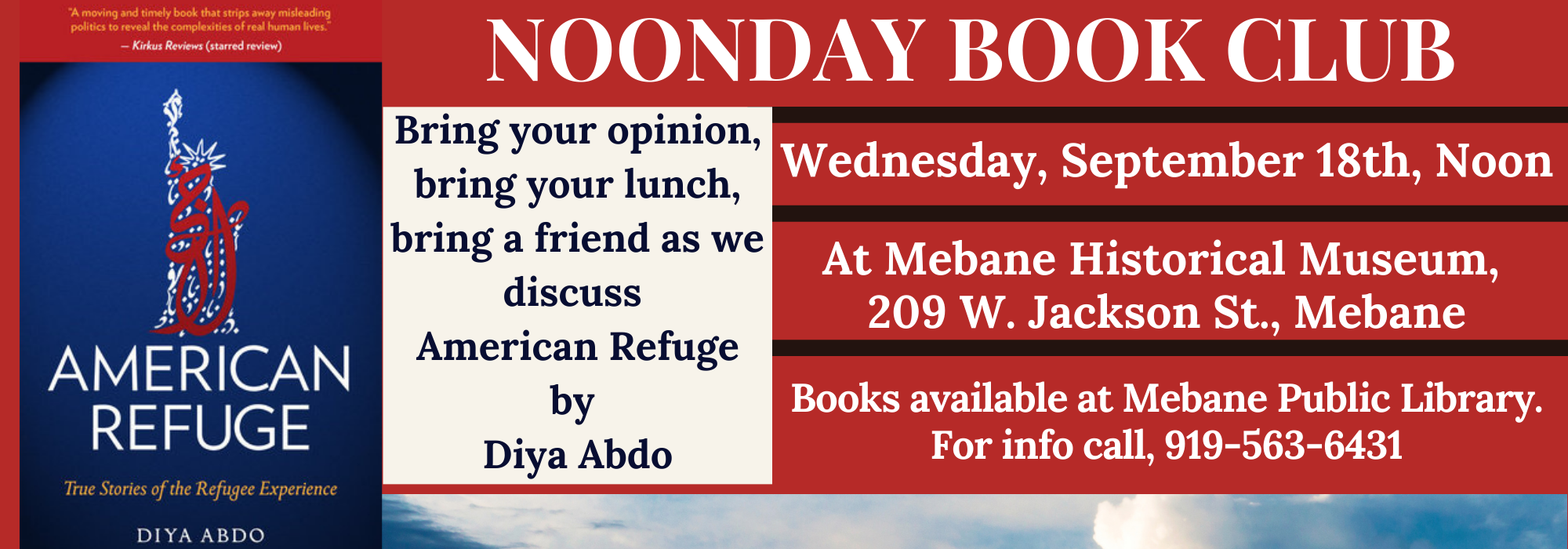 9.18 at Noon - Noonday Book Club at Mebane