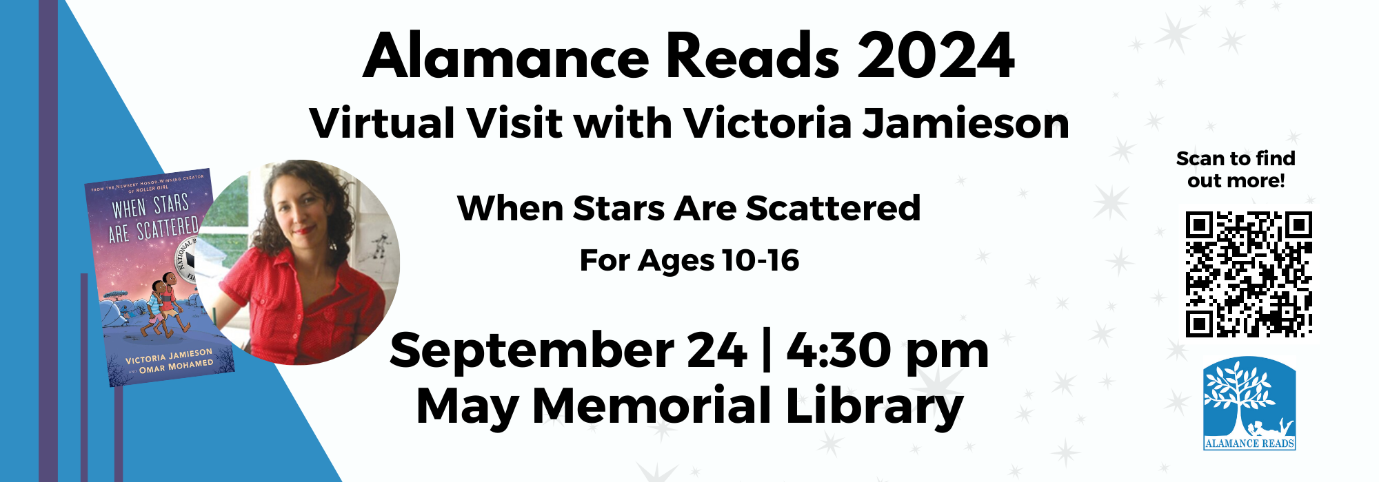 9.24 at 430 pm – Virtual Visit with Victoria James – Alamance Reads 2024