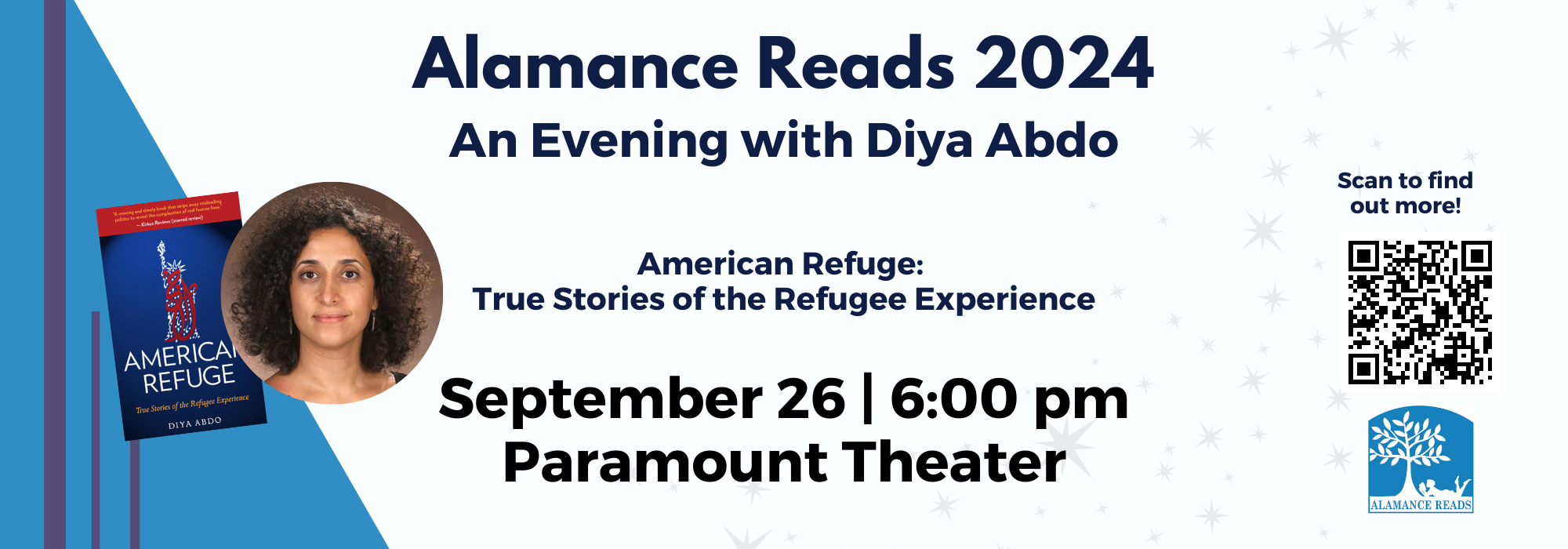 9.26 at 6 pm - Alamance Reads Diya Adbo at Paramount