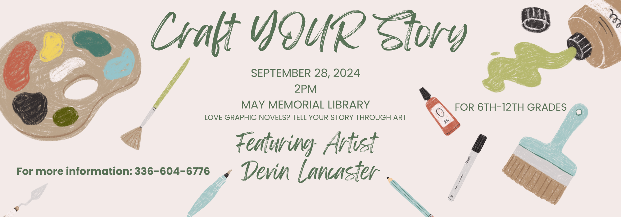 9.28 at 3 pm -Craft Your Story at May Memorial