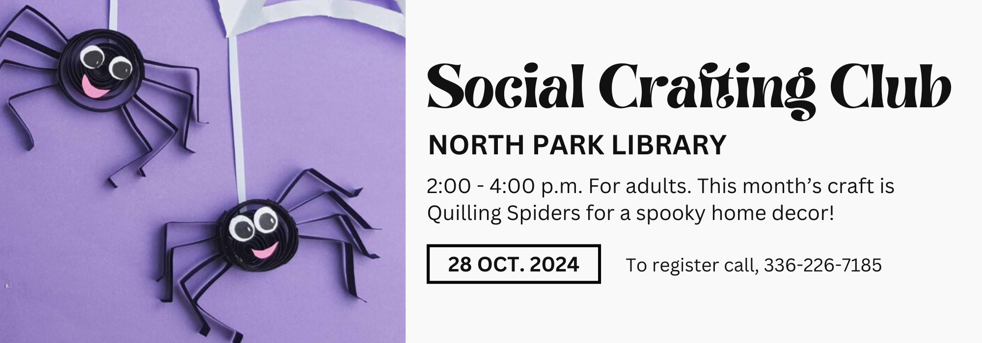 10.28 at 2 pm - Social Crafting Club at North Park