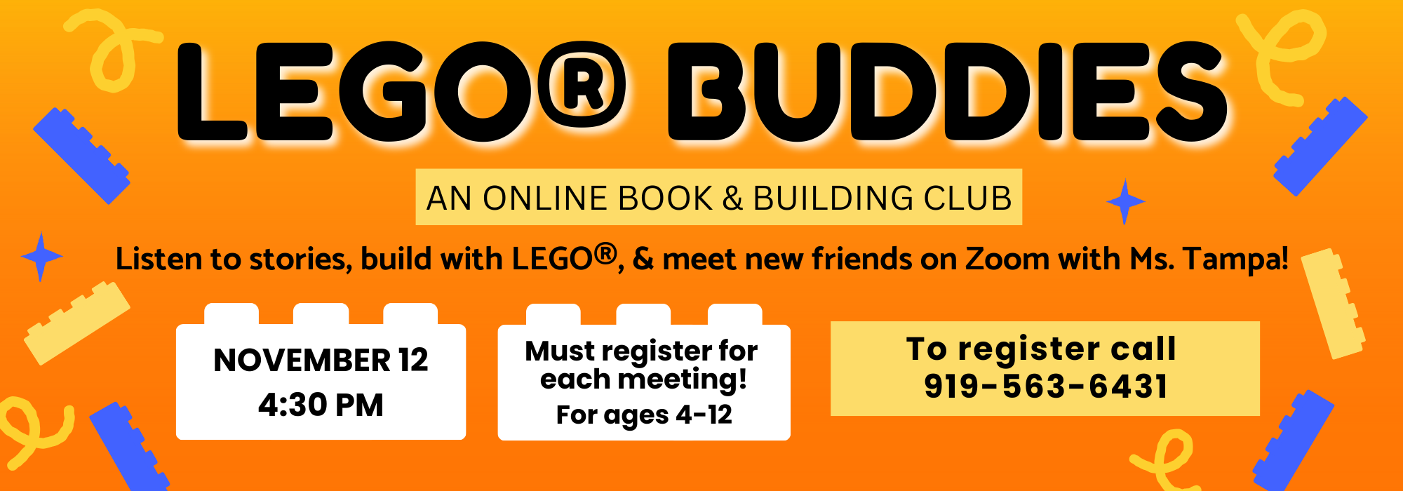 11.12 at 430 pm - LEGO Buddies at Mebane