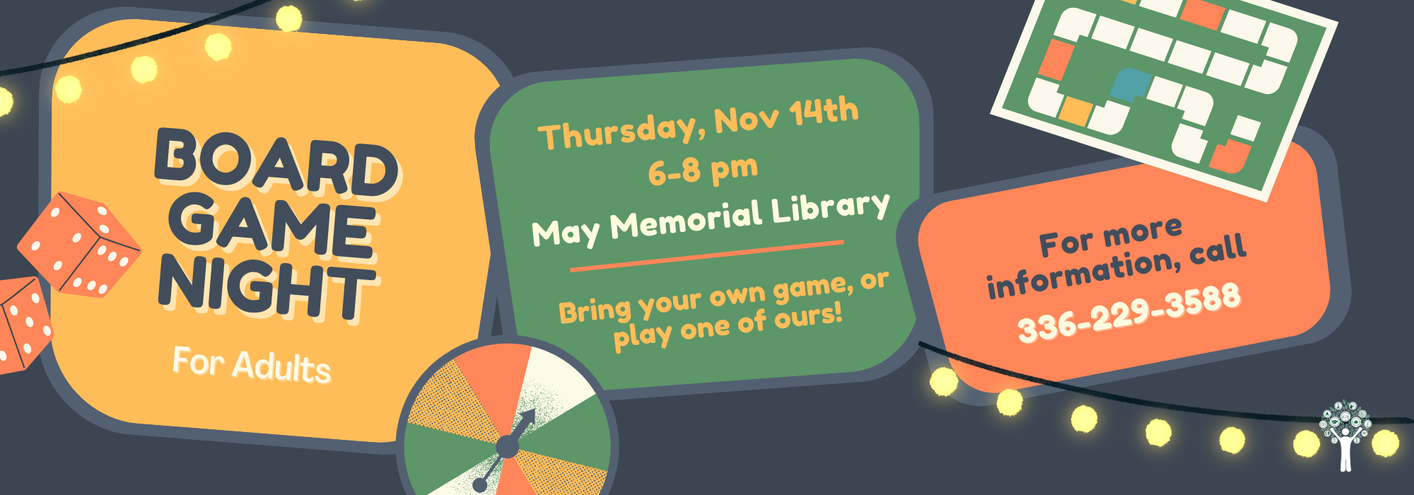 11.14 at 6 pm - Board Game Night at May Memorial