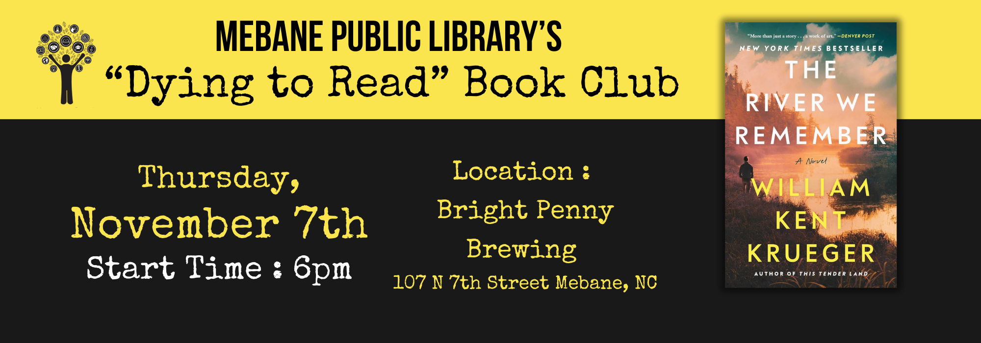 11.7 at 6 pm - Dying to Read Book Club at Mebane