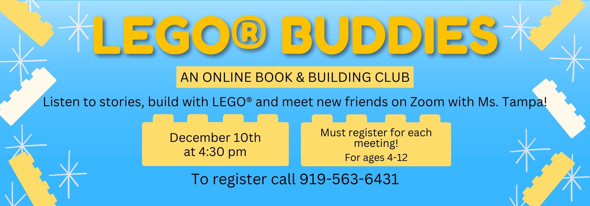 12.10 at 430 pm - LEGO Buddies at Mebane